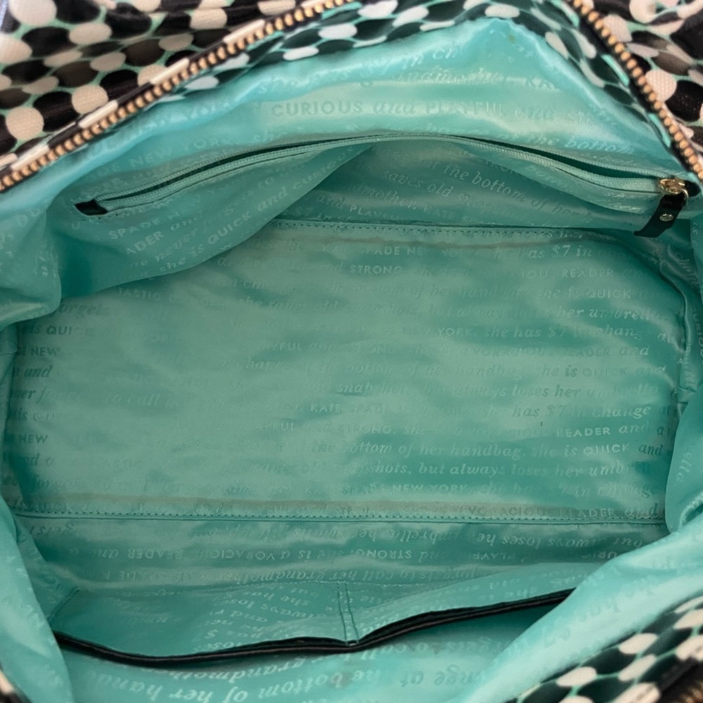 KATE SPADE Dundee Drive Stevie Mint Green Checkered Tote Shoulder Bag Storybook - Picture 14 of 16